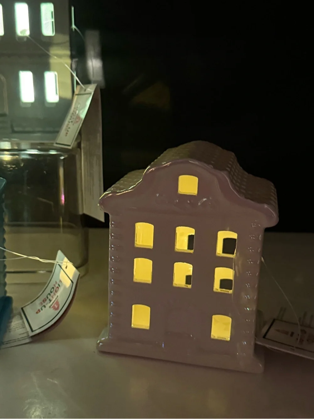5 Target Bullseye All-Season Ceramic Pastel LED‎ Light-Up Houses Diorama Realtor